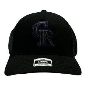 Genuine Merchandise Men's MLB Trucker Snapback Baseball Hat - Black/Rockies